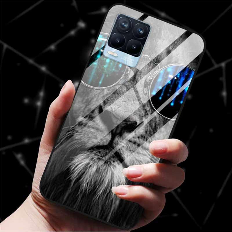 For Realme 8 Case Tempered Glass Hard Back Cover Case For Realme 8 5G 8i Realme 8 Pro Phone Case Cover Realme8 Pro Soft Bumper