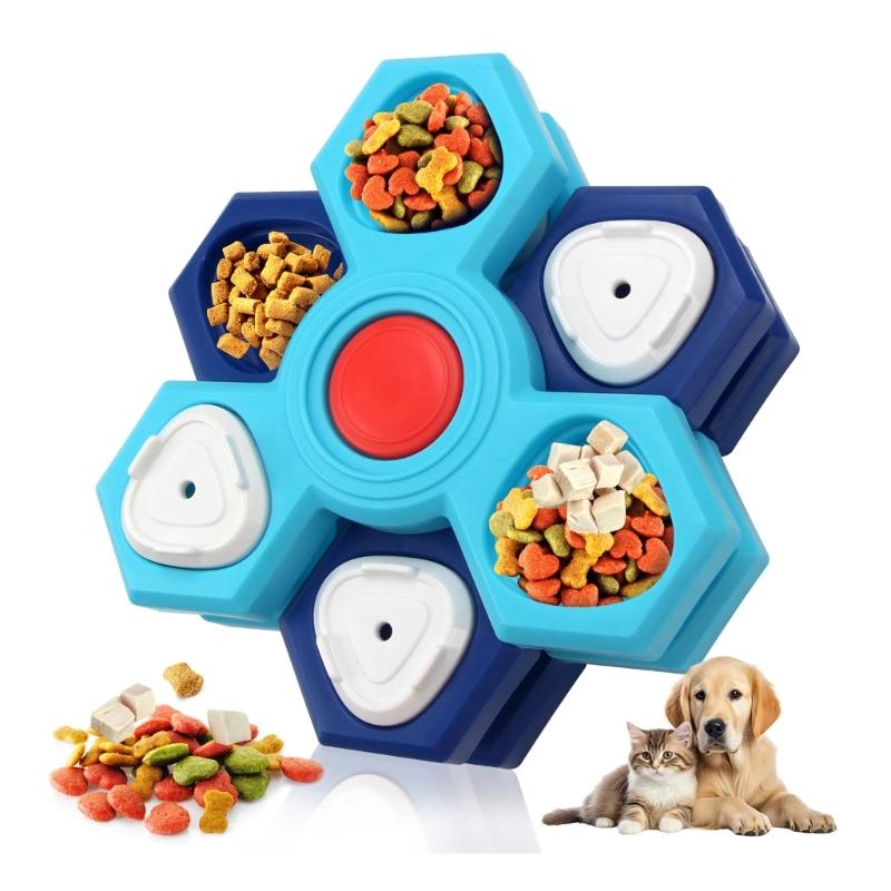 Pet Treat Puzzle Rotating Slow Eat Cats Enrichment Feeder Slow Feeding Fun Game Treat Puzzle Toy in Enrichment