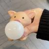 Bubble Blowing Pig Squeeze Toy Stress Relief Cartoon Pig Sensory Toy Soft Stretchy Animal Shape Home Office Desk Toy