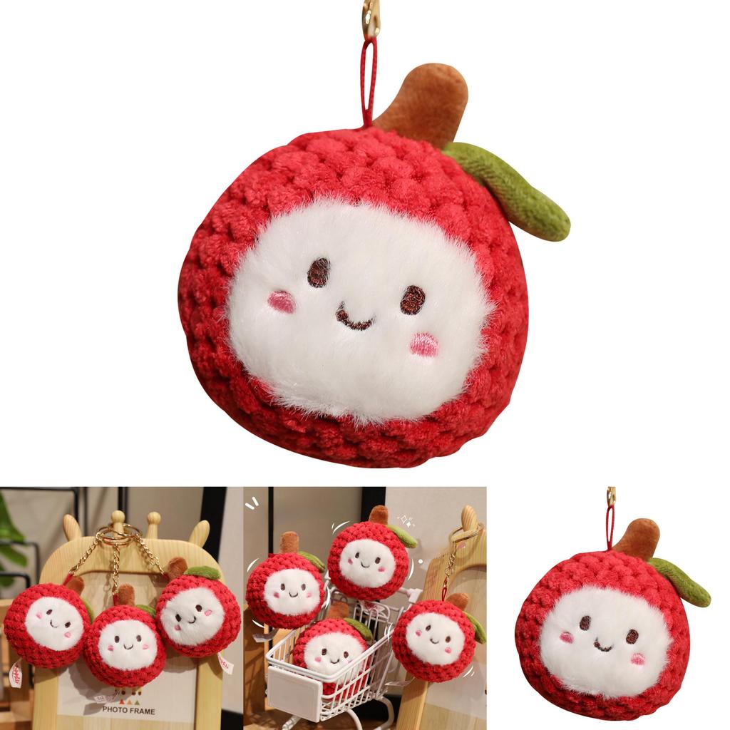 Lychee Fruit Plush Keychain With Pp Cotton Filling For Kids And Bags