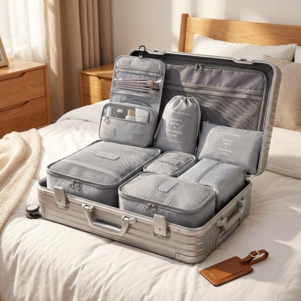 Large capacity Luggage Organizer Thickened material Sorting Pouch Cosmetic Bag Clothes sorting серый