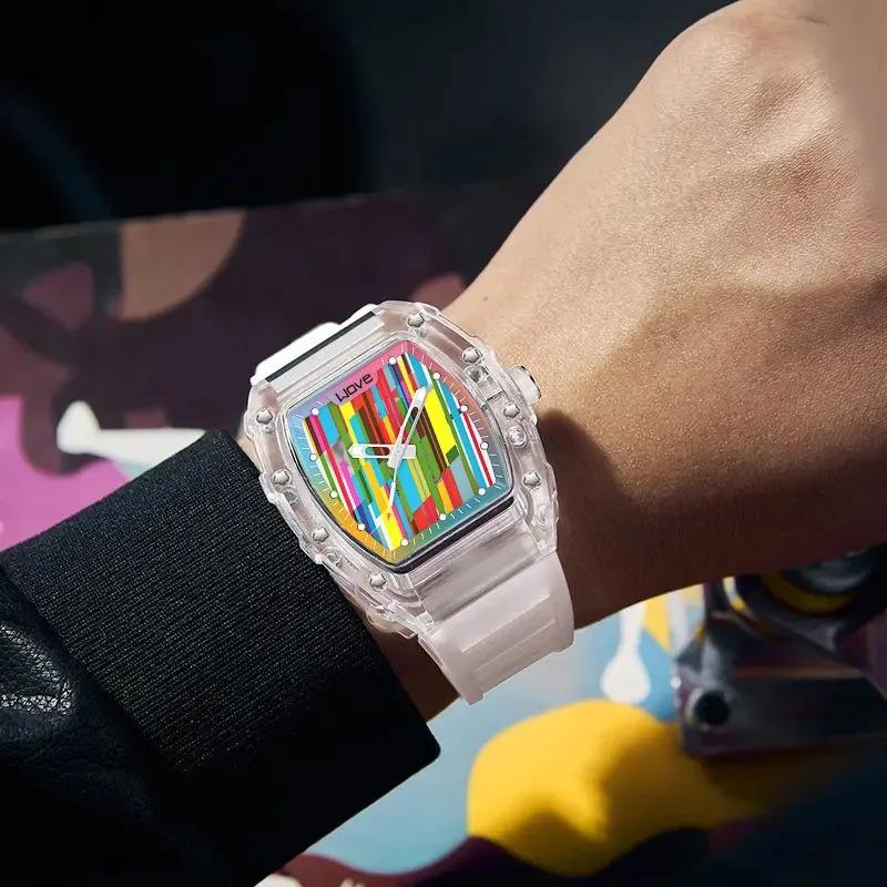 Watch Men High Beauty Sports Fully Automatic Quartz Watch Hollow Graffiti Luminous Calendar Waterproof Male Watches