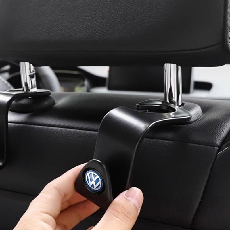 2026 Hot For Volkswagen VW Car Emblem Seat Back Storage Hook Organizer Holder For VW GTI Polo Golf Passat Tiguan Arteon Touareg
