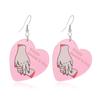 Mother's Day Heart Design Acrylic Letter Earrings