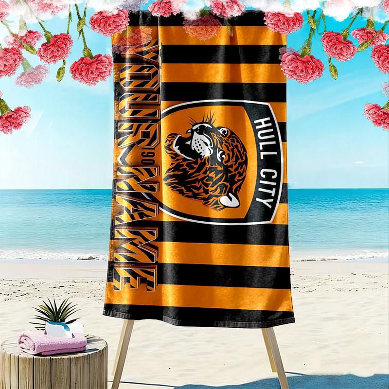 Hull City Print Beach Towel, Large Soft Quick Dry Towel for Beach Camping Swimming
