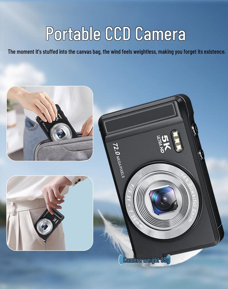 5K HD Digital Camera - Portable Selfie & Photography Camera