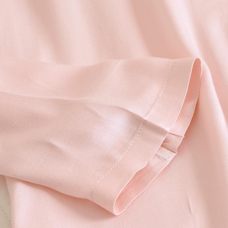 Premium Cotton Silk Satin Couple Pajamas: Women's Spring/Summer Set and Men's Long Sleeve Pants Set