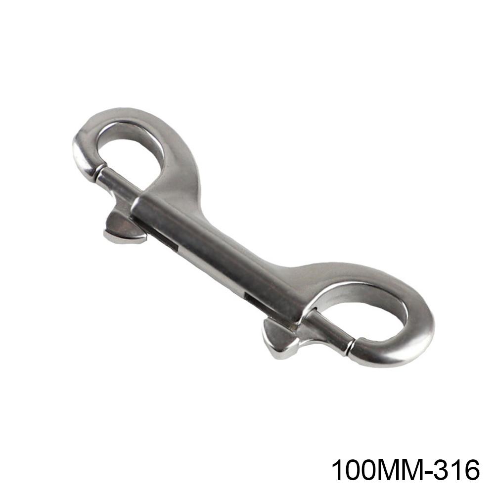 1PC 76-115MM 304/316 Stainless Steel Diving Double-Head Hook Diving B-Shape Quick Release Spring Buckle BCD Scuba Equipment Accessories #470464