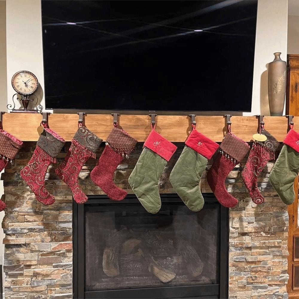 Adjustable Christmas Stocking Holder Heavy Duty Garland Hanger Sturdy Fireplace Hanger  Fireplace