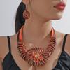 Flower African Women Necklace Earrings Jewelry Sets for Wedding Party Accessories