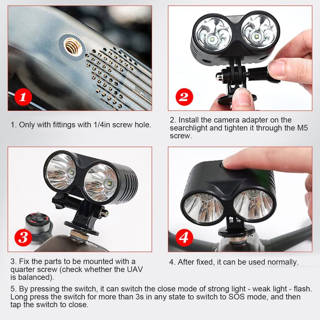 Drone Owl Searchlight, 4-Mode Drone Night Light LED Searchlight for FPV Air 2S, Air 2, and 2 Accessories