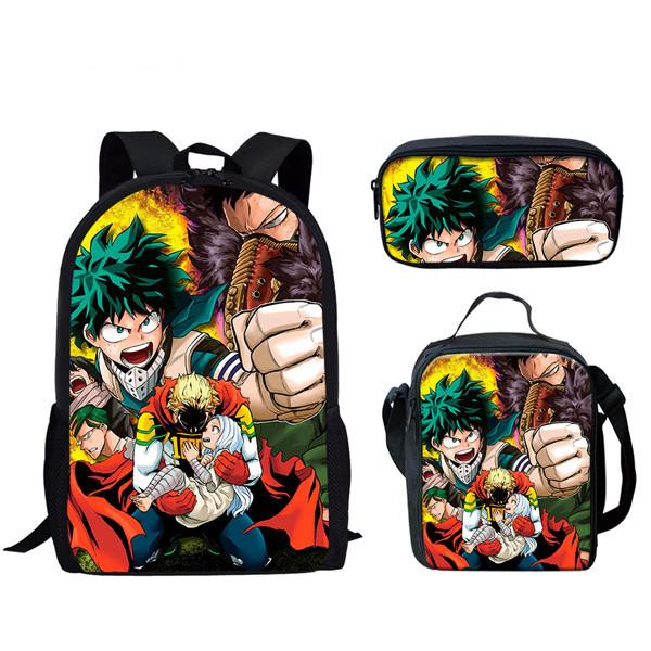 My Hero Academia Backpack Set With Large Capacity For Daily Use And Student Gear