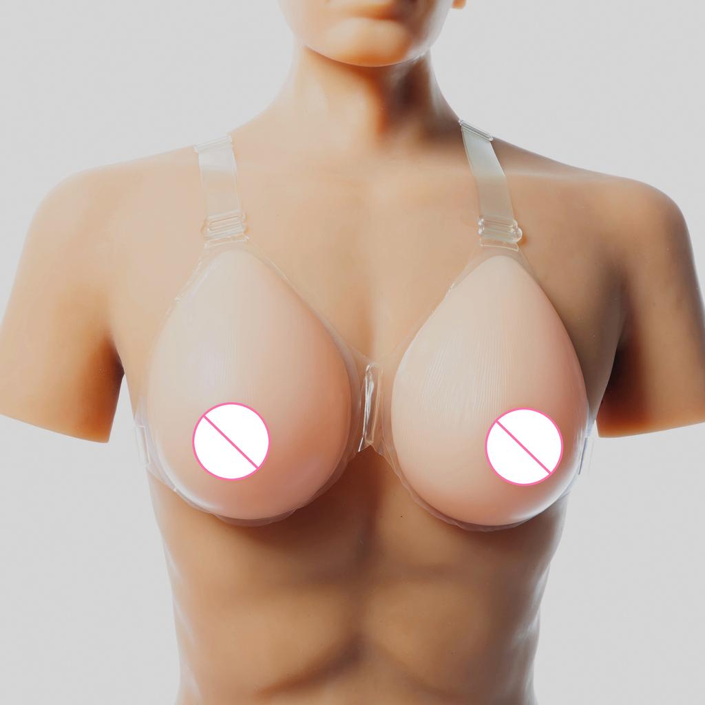 Wearable Silicone Fake Breasts Waterdrop Shape Cosplay Props Transvestite & Crossdresser Use Realistic Chest Enhancer
