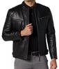 New Men Jacket Black Stylish Genuine Lambskin Leather Handmade Lambskin Soft Real