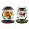 Solar Bird Feeder Decorative Night Light Bird Feeder Waterproof Solar Powered Garden Bird Feeder for Outside Yard Patio