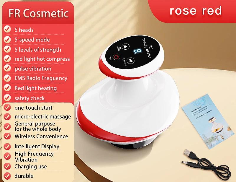 5 Speed RF Electric Guasha Scraping Massage Cupping Body Massager Vacuum Cans Suction Heating Fat Burner Anti-cellulite Massager