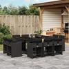 VidaXL 11-piece Garden Dining Set Black Cushions Braided Resin 3277974