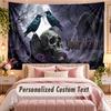 Skull Gothic (171) Theme Wall Tapestry Customized With Name Text Personalized Hanging Tapestry For Bedroom Living Room Decor