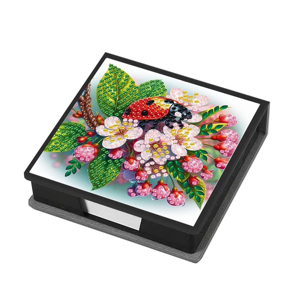 Animals Leather Diamond Painting Notecard Box Gem Art Sticky Note Holder Gem Painting Memo Pad Holder Mosaic Kit for Home Office