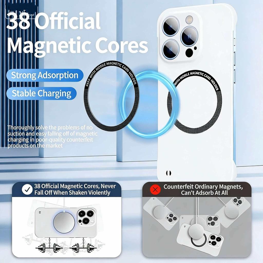 Coque de téléphone magnétique ultra fine rigide en PC sans cadre pour Magsafe iPhone 17 16 15 14 Pro Max 13 Mini Air 16e Couleur Mate Housse Unie