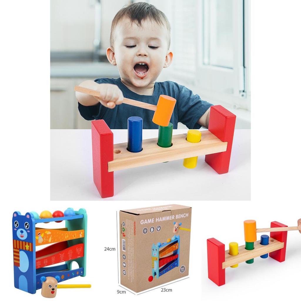Wooden Pounding Toy For Kids Handeye Coordination Educational Game For Early Learning