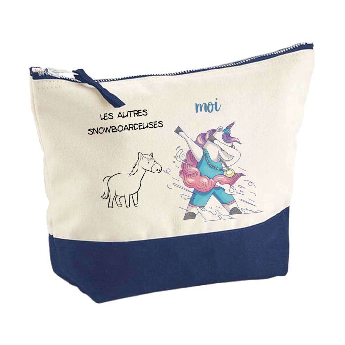 Trousse de maquillage - PLANETEE - Snowboardeuses Les Autres vs Moi - Grand format - Coton - Impression sublimation HD