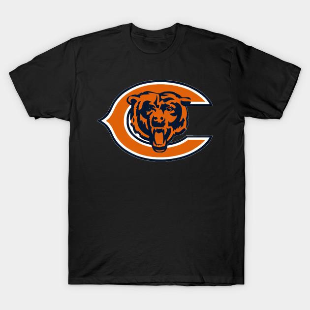 

Чоловіча чорна футболка з принтом Chicago Bears, друк папером без вирізання, бавовняна футболка M чорний