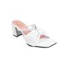 Shoetopia Women & Girls Detailed Strap Stylish Fashion Sandal Block Heels /1296/White/Uk4