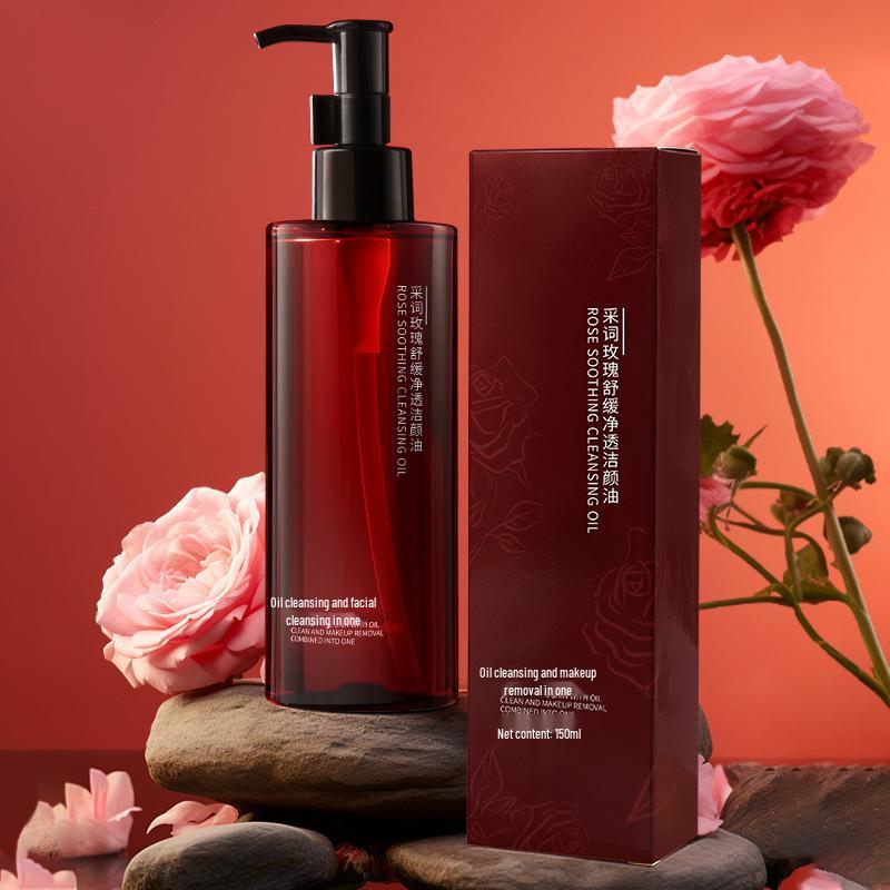Rose Cleansing Oil - 150ml for Deep Pore Cleansing & Makeup Removal (Face, Eyes, Lips)