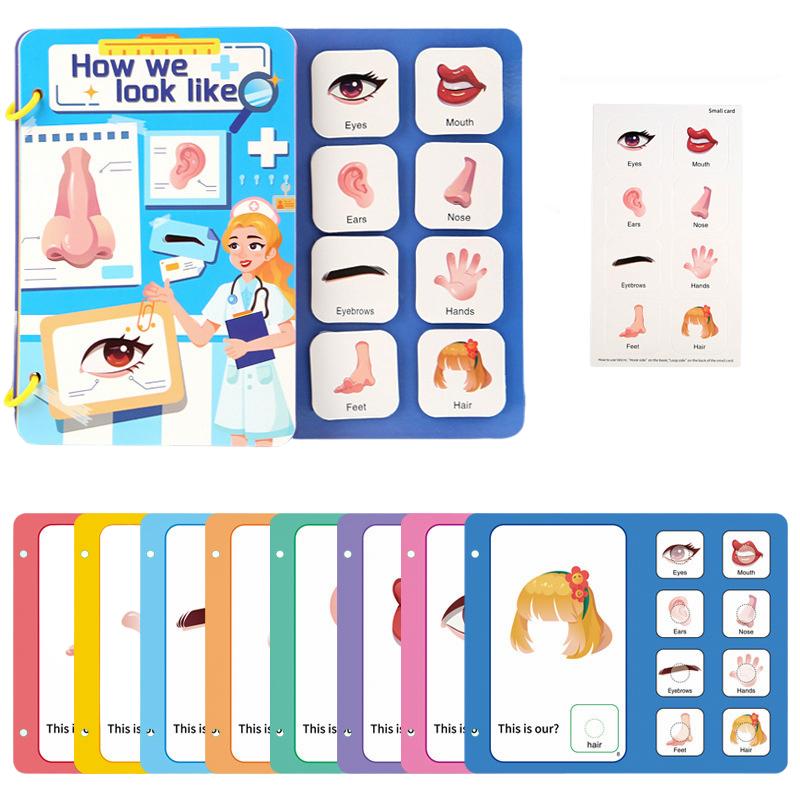 Montessori Repeatedly Sticker Busy Card Book Baby Paste Readings Matching Puzzle