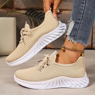 Shoes Women's Summer New Comfortable Women's Sports Shoes Mesh Breathable Lace-up Soft Sole Casual Fashion Women's Single Shoes