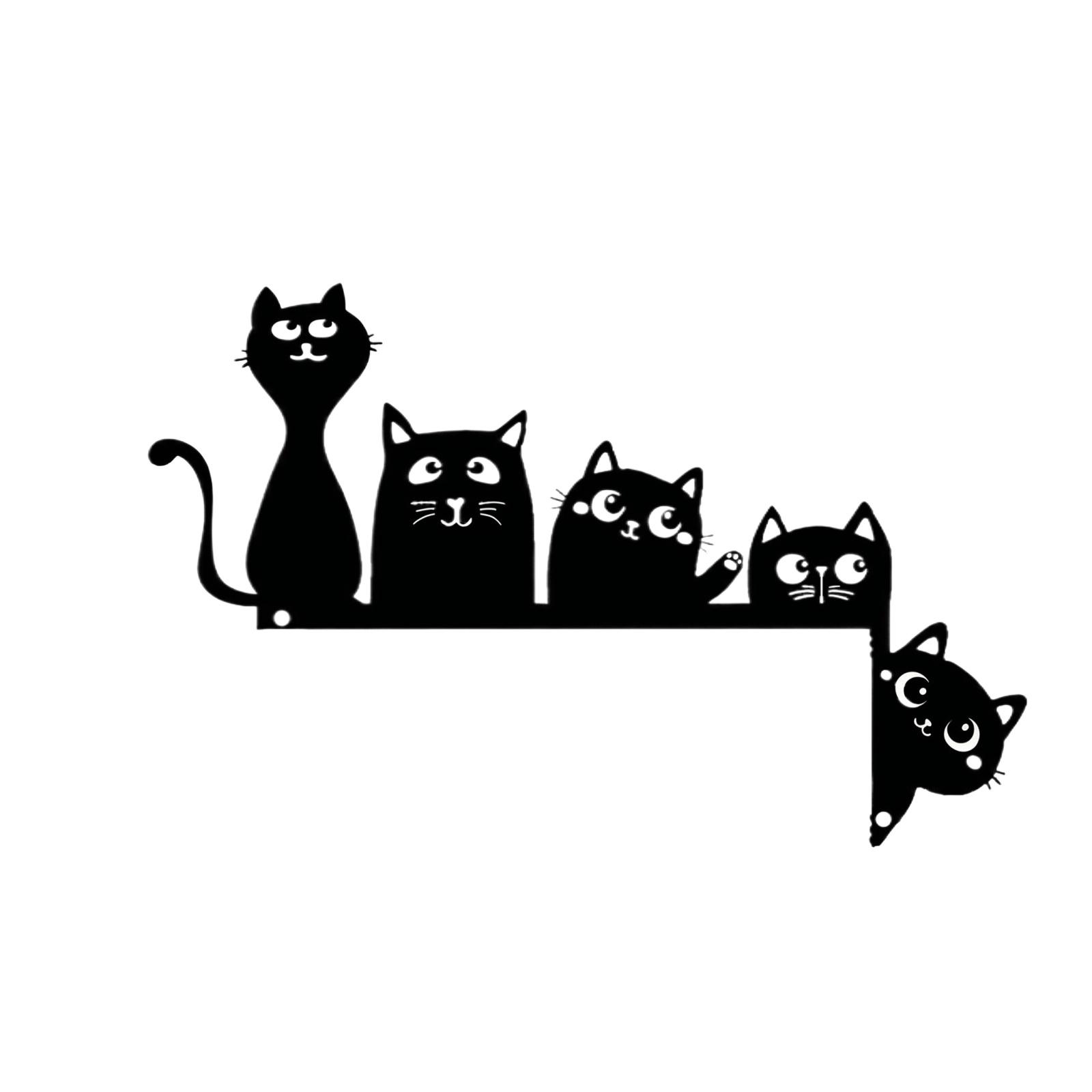 

Metal Cat Silhouette Wall Art Creative Rusted Iron Craft Decorative Hanging Sculpture for Home Room Office Wall Decoration KY-A61 one size чорний