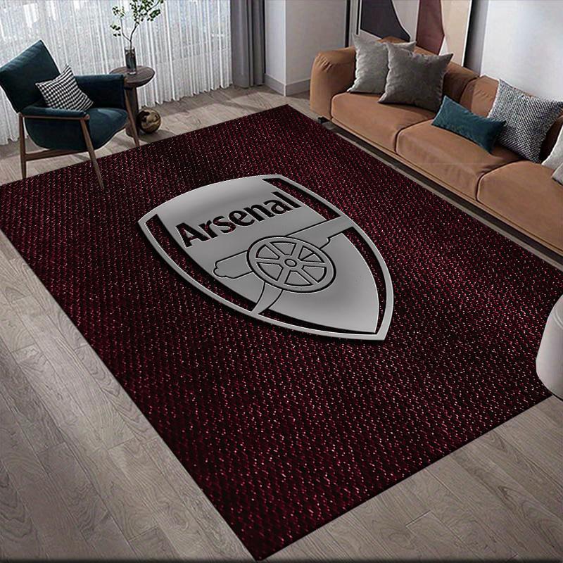 Arsenal Football Club Flanellmuster Quadratischer Teppich, Läufer, Teppich für Wohnzimmer Schlafzimmer Sofa Spielzimmer Dekor, Rutschfeste Fußmatte