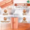 Zandu Pure Copper Water Tumbler Set 2 x 300 ml Eco Friendly BPA Free Reusable Drinking Cups For Home Kitchen Use