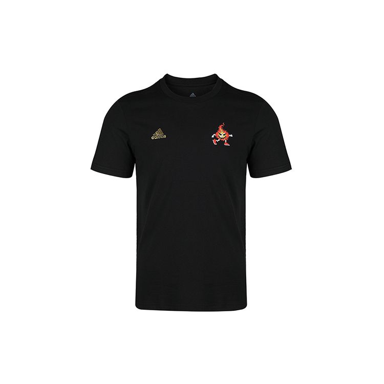 Adidas 8-Bit Embroidered Round Neck Printed Short Sleeve T-Shirt Men Tops Black FN1755