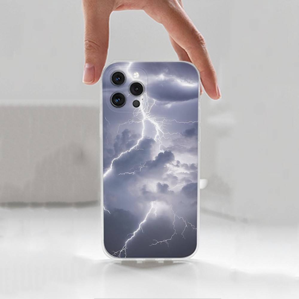 T-Thunderbolt L-Lightning Case For iPhone X,XS,SE,12,15,Pro,17,Plus,11,Max,13,XR,14,16,Mini,Transparent Soft Cover