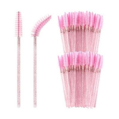 Ramong Glitter Mascara Screw Brushes, 100 Pieces, Pink, 1 Pack