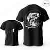 T-shirt per Amanti della Pesca da Uomo Cuore da Pescatore Stampa Pesce Persico Grafiche Magliette Casual a Manica Corta Abbigliamento Maschile Oversize