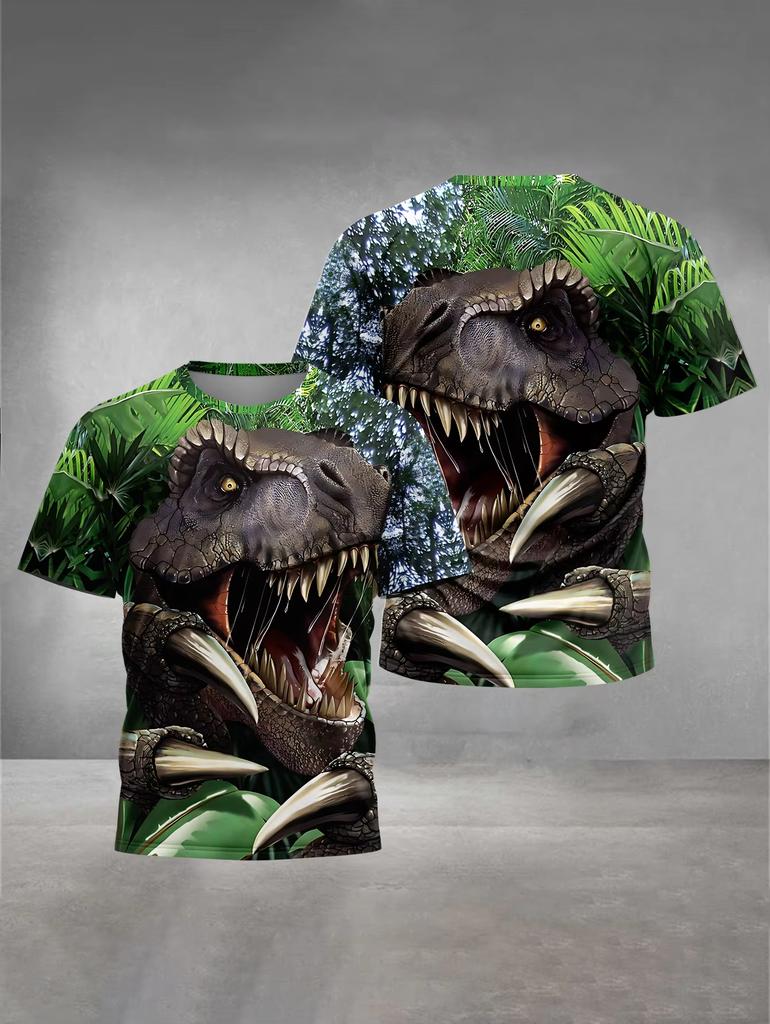 Children's Clothing Boys Girls 3D Printed Dinosaur T-Shirt Summer Short Sleeve Boy Clothes Casual Children Top Kids Clothing