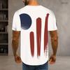 Men Plus Size Round Neck Short Sleeve American Flag Printed Casual T Shirt