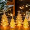 LED Mini Christmas Tree Ornament: Desktop Crystal Night Light for Holiday Decor