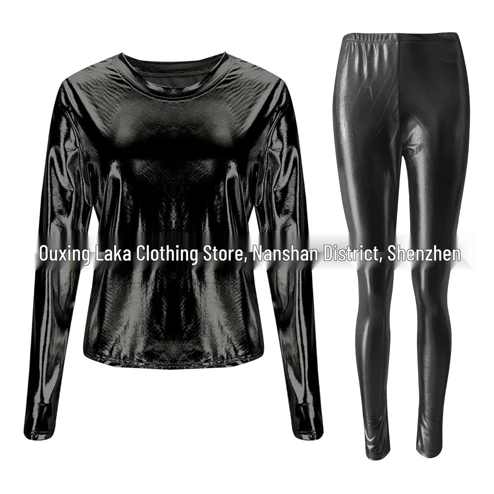 

Trendy Reflective Nightclub Fashion Set: Women s Long Sleeve Performance Outfit XX Large чорний