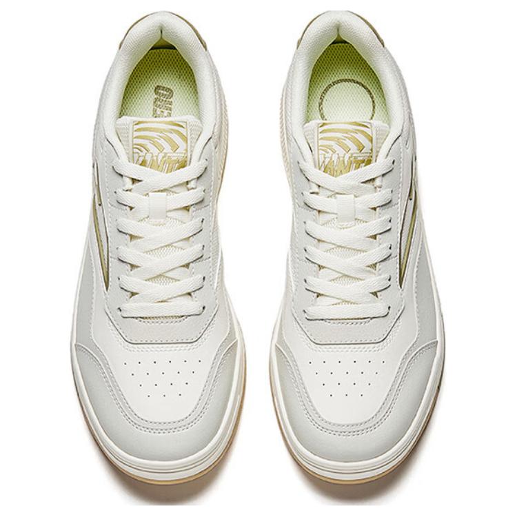 Anta Baichuan Comfortable Versatile Non-Slip Wear-Resistant Low-Top Skate Shoes Men Sneakers White Gray Brown 112528012-5