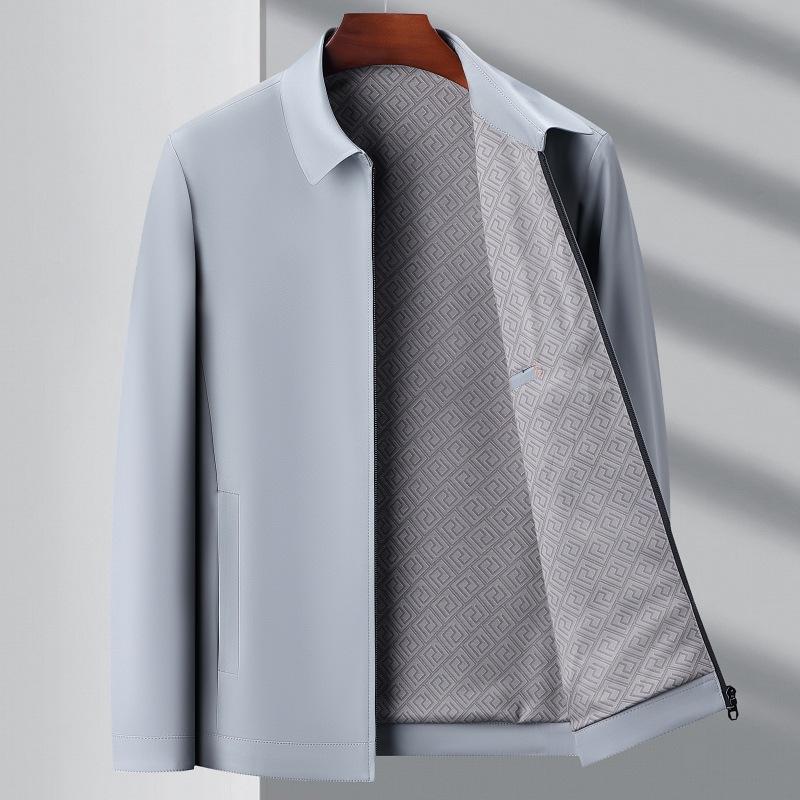 New Men's Jacket Spring and Autumn Jacket Middle-aged High-end Business Casual Jacket Dad Lapel Top