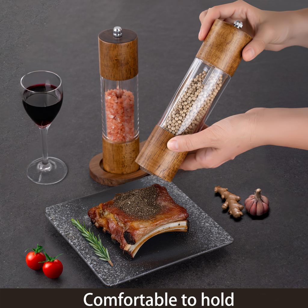 Dřevěný keramický mlýnek na koření Pepřový prášek mořská sůl Víceúčelový mlýnek Domácí víceúčelový kuchyňský nástroj