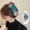 Korean Translucent Rose Hollow Claw Hair Clip - Versatile Solid Color Shark Clip Accessory