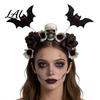 Fashionable Skull Hair Clips Halloween Flower Skeleton Bat Headband Gothic Floral Bands Spooky Bands for Party Accessory Lightweight No Slip