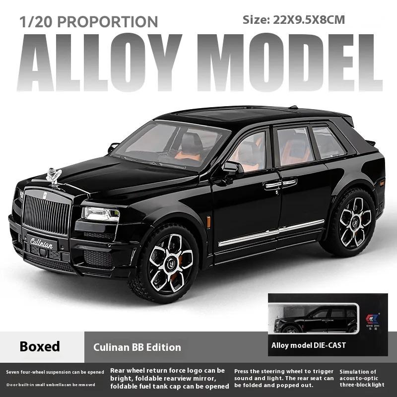 

Модель автомобіля Rolls-Royce Cullinan BB версії в масштабі 1/20, з литого сплаву, настільна прикраса, іграшка для хлопчика, автомобіль для батьків і дітей, дитячий подарунок чорний