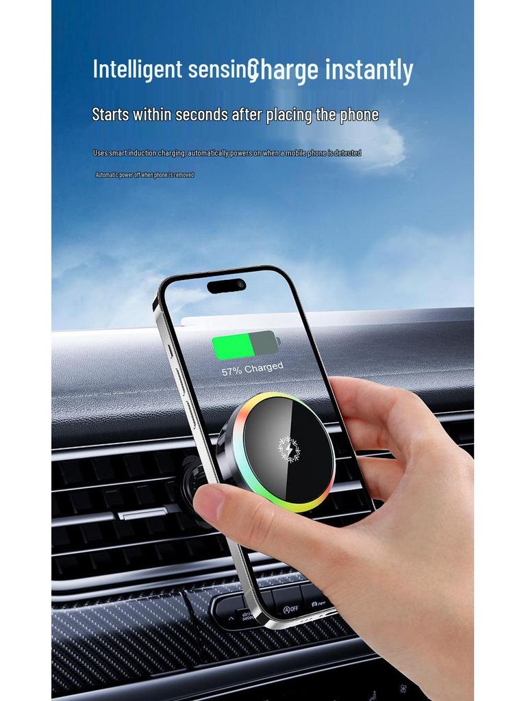 Magnetic Wireless Car Charger & Phone Holder for Apple & Samsung - Fast Charge Compatible