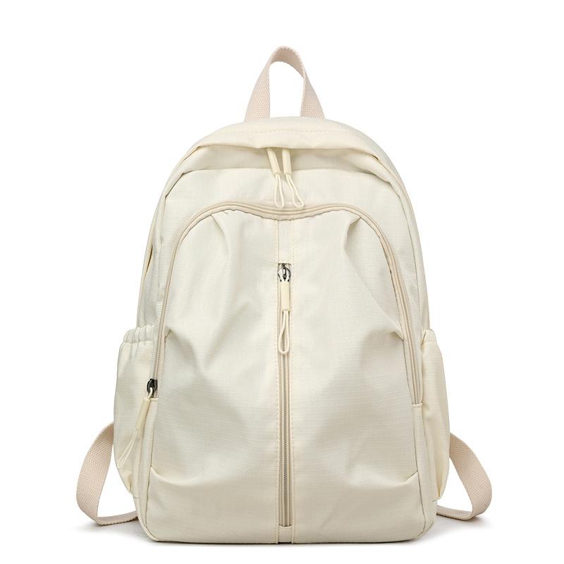 Solid Color Travel Backpack Water-Repellent Large Capacity Schoolbag for Middle School Students